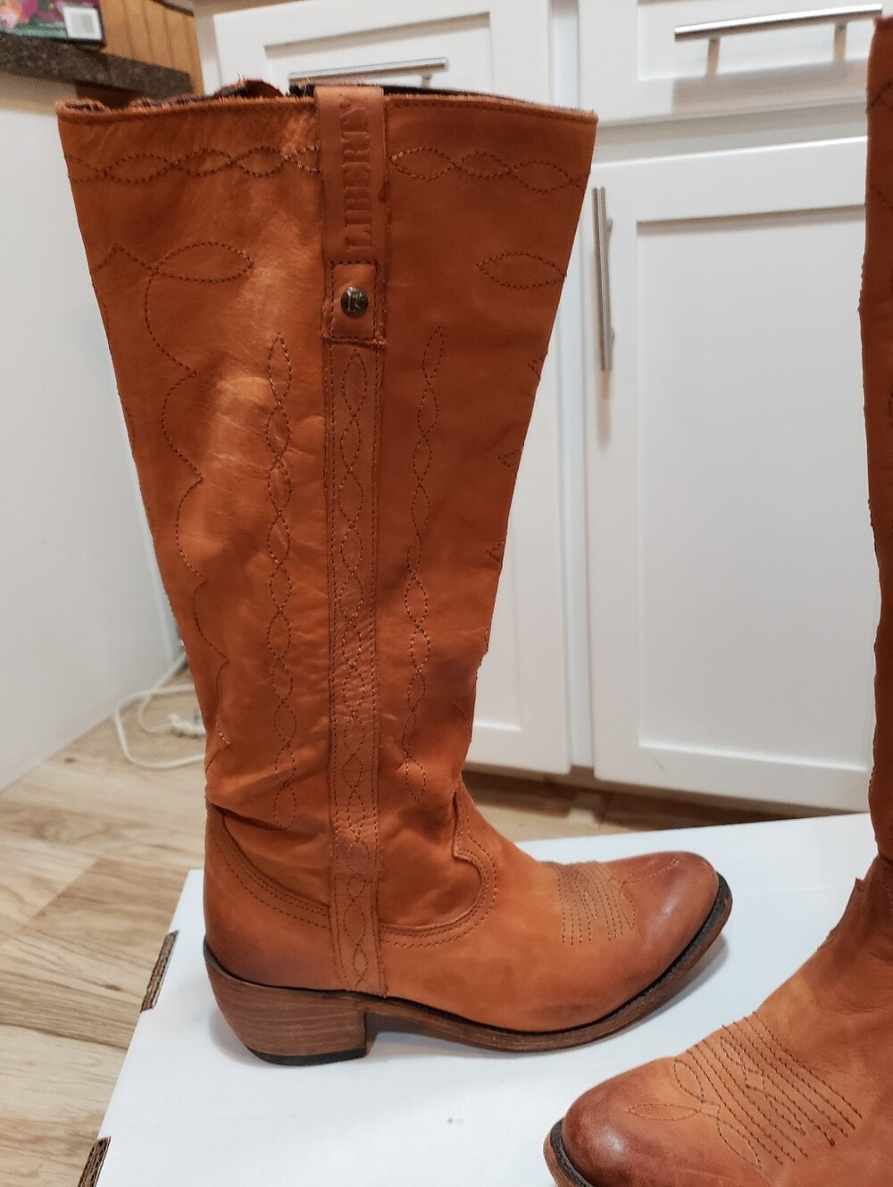 Liberty Black NoBuck Tall Honey Leather Soft Boots Easy On And Off Comfort 8.5